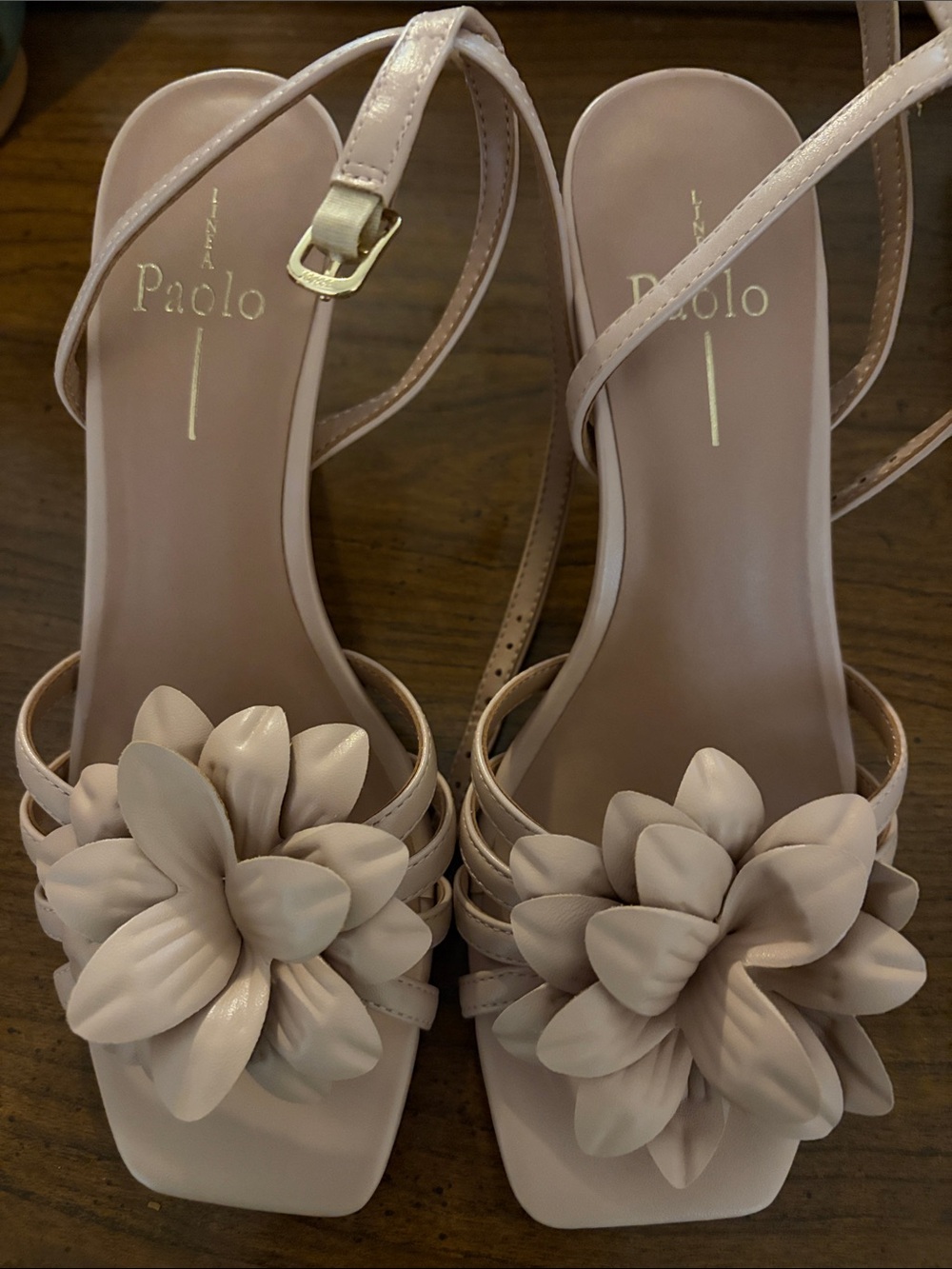 Paolo Women’s Pale Pink Floral Detail Strappy Heels